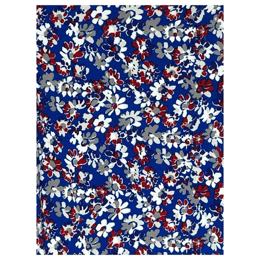 Rag Bone Top Womens S Sloane Tee Floral Round Neck Short Sleeve Designer Blue - Image 4