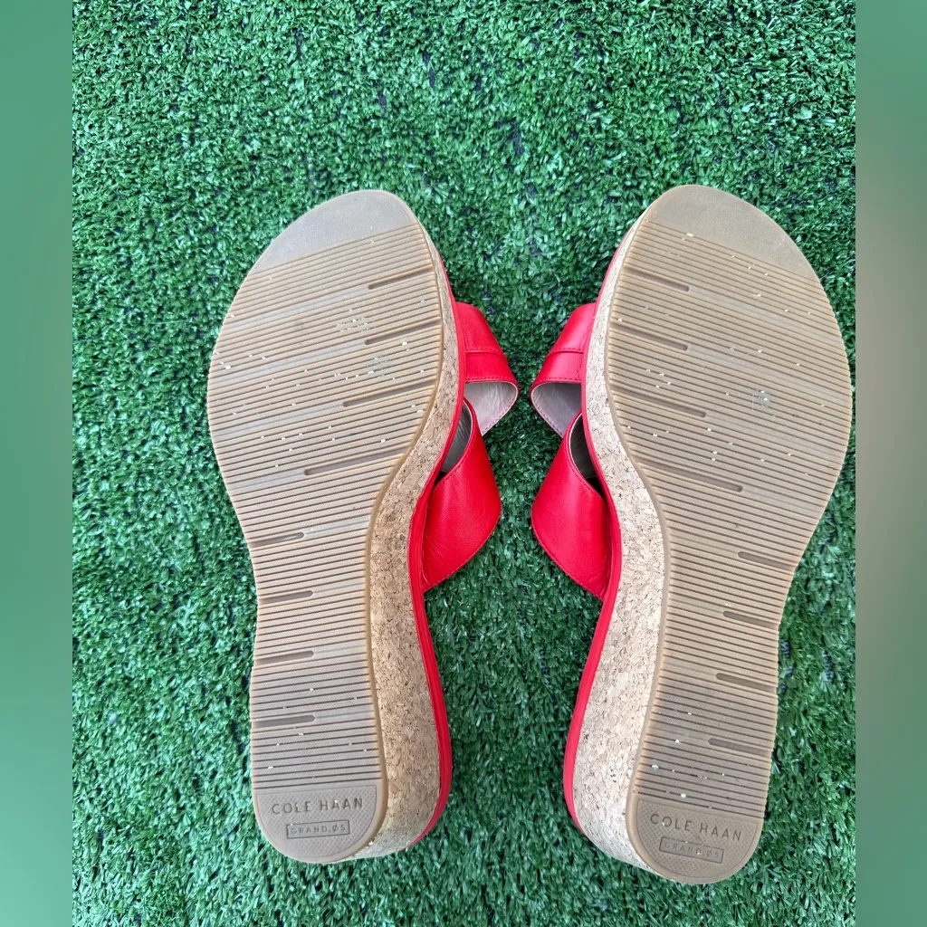 Cole Haan Red Women's Briella Grand II Wedge Slide Sandal Size 8.5B - Image 7