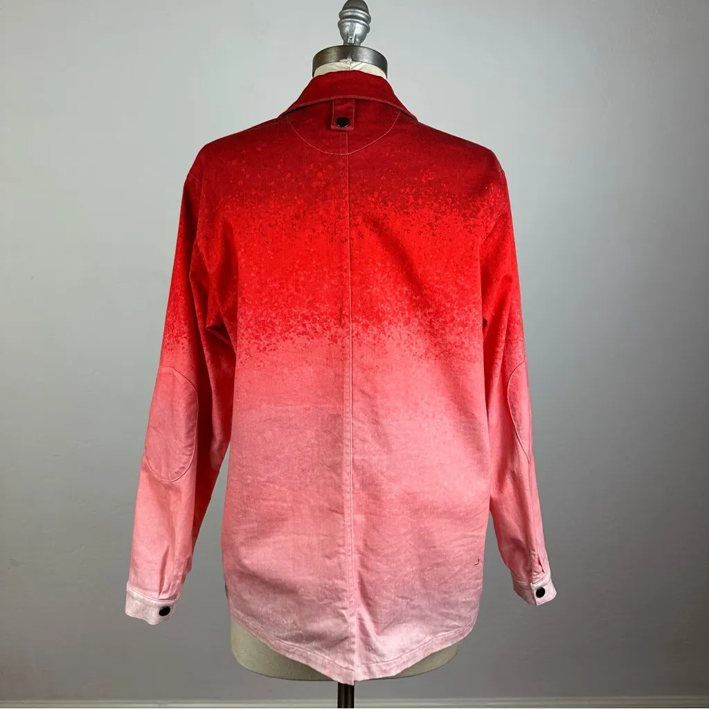 The Kit Women’s Olivia Gradient Denim Jacket Red Size M - Image 8