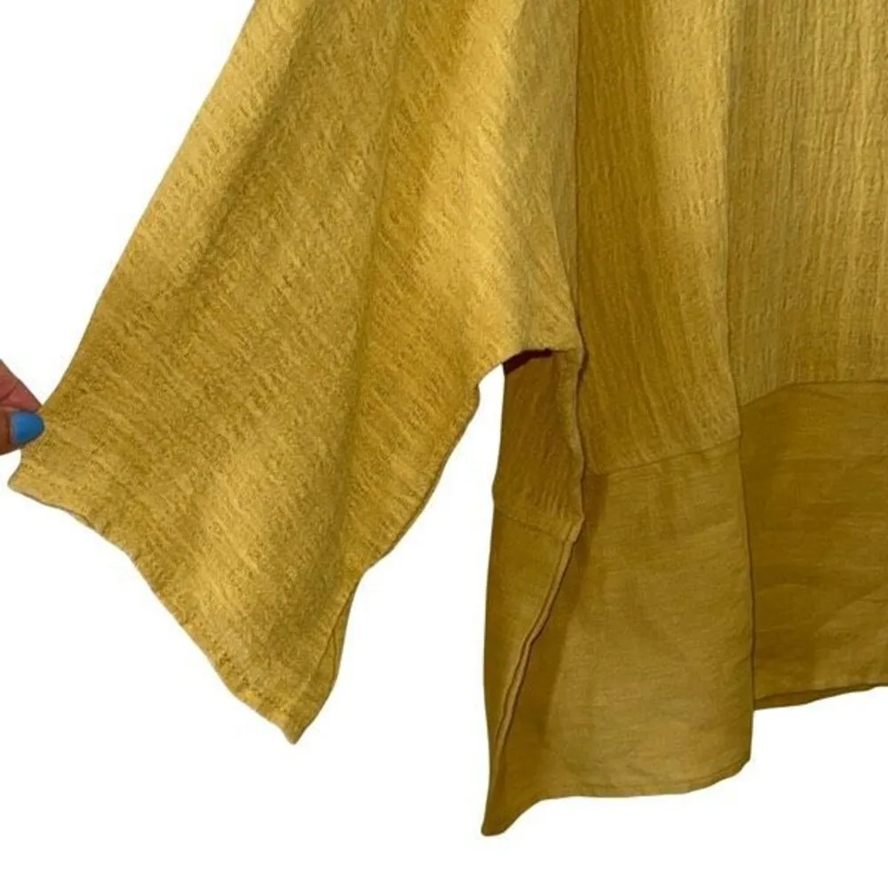 Joie NWT Women Top Shirt Blouse Linen Cotton Contrast Gauze Lagenlook Plus Sz 2X - Image 4