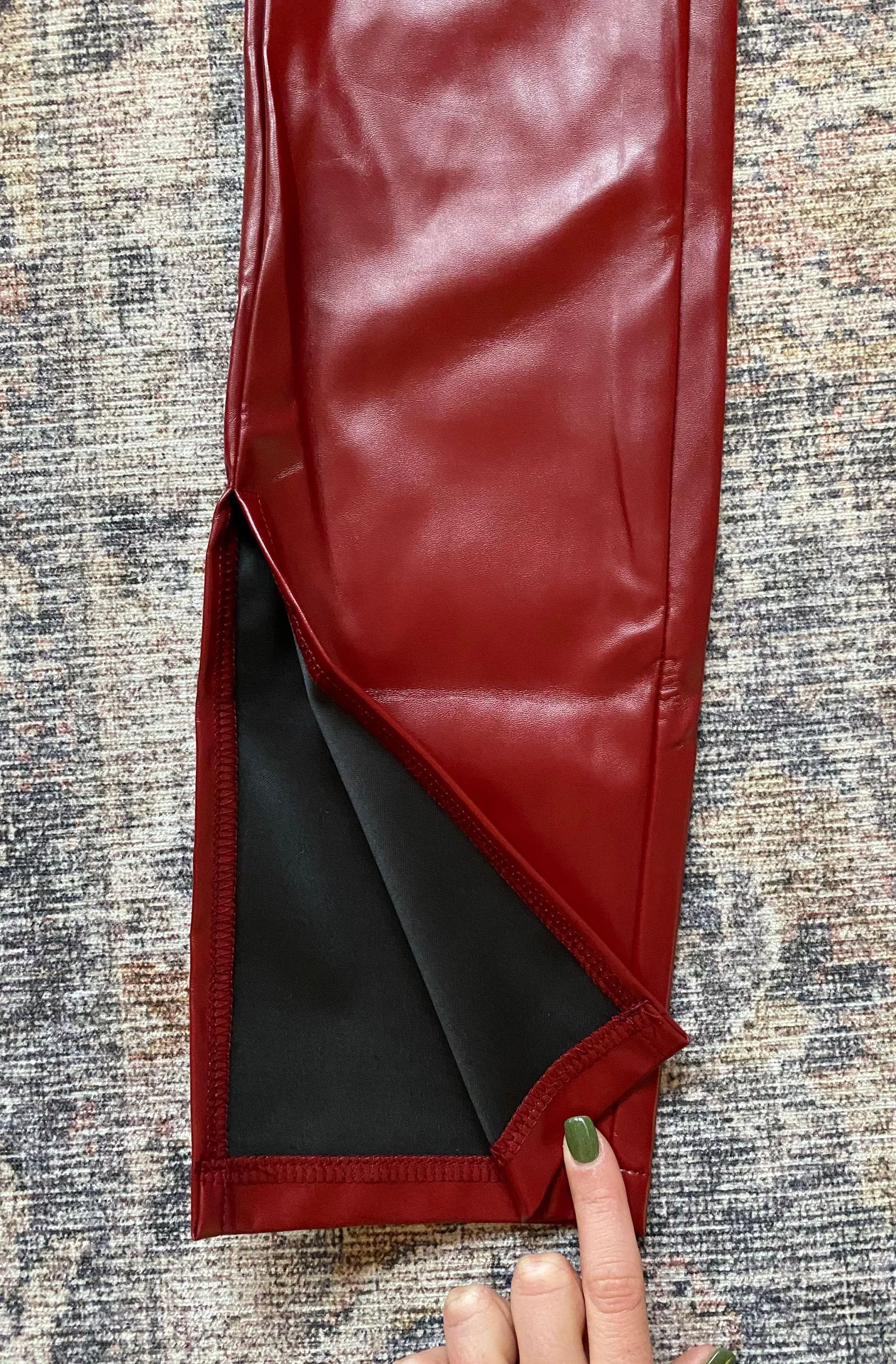 Betro Simone Red Leather Pants - Image 2