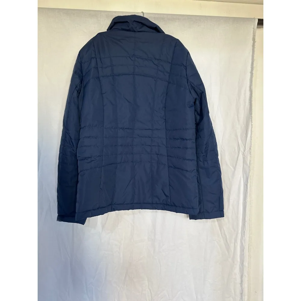 Lands' End Quilted Jacket Fleece Lined Full Zip Puffer Coat Women's S Blue - Image 2