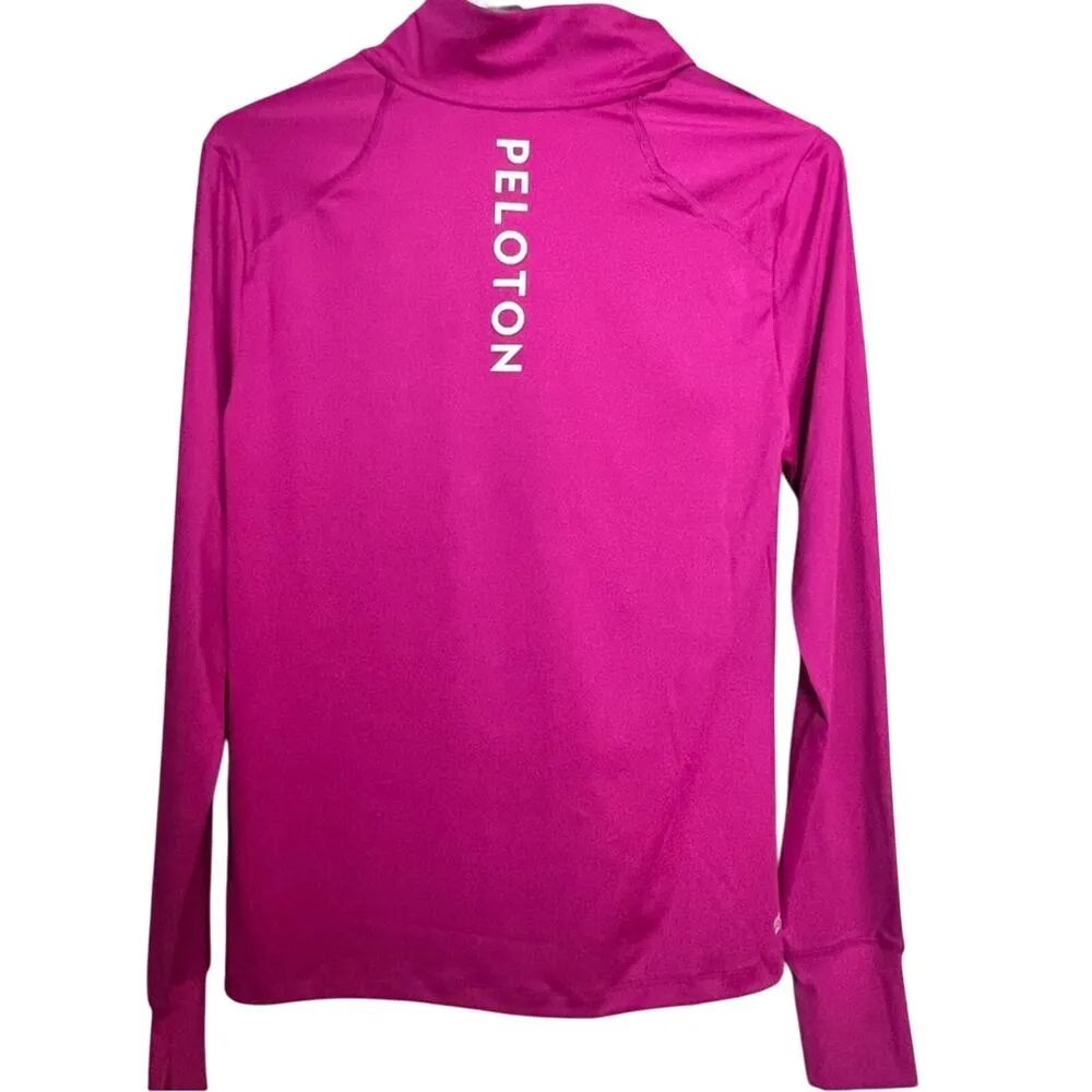 Peloton Women's Athletic Sporty  1/2 Zip Warm Up  Pink Logo  Long Sleeve Sz S - Image 10
