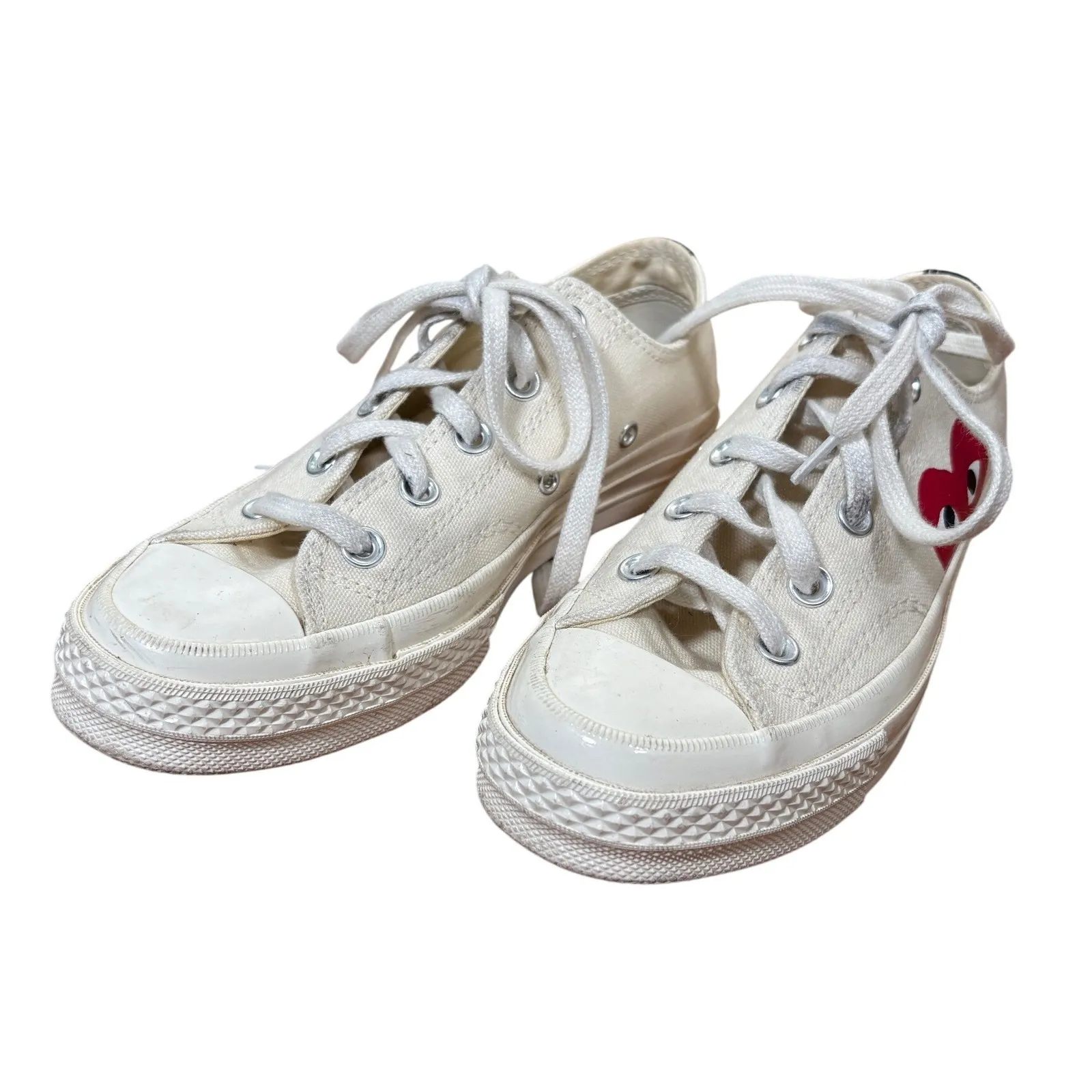Comme des Garcons PLAY x Converse Chuck Taylor All Star Low Cream Shoes size 6 - Image 2