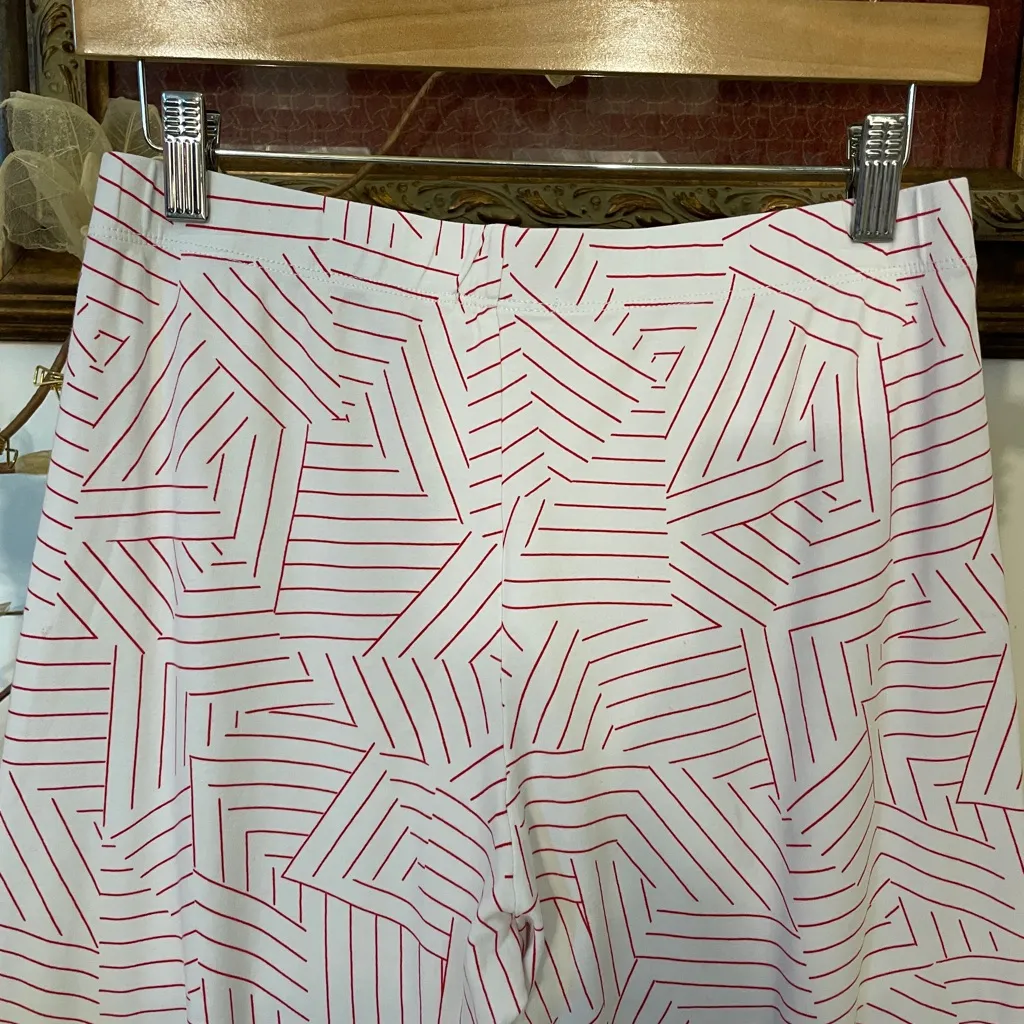 Schumacher X LAKE Pajama Pima Cotton Pants Deconstructed Geometric Red - Image 5