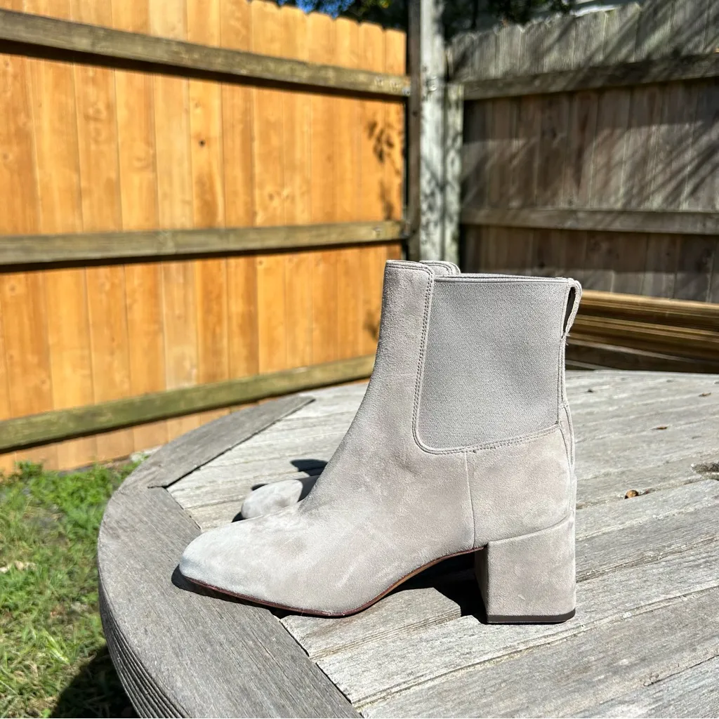 VINCE Blakely Ankle Boots  Suede Block Heel‎ Gray 7.5 - Image 8