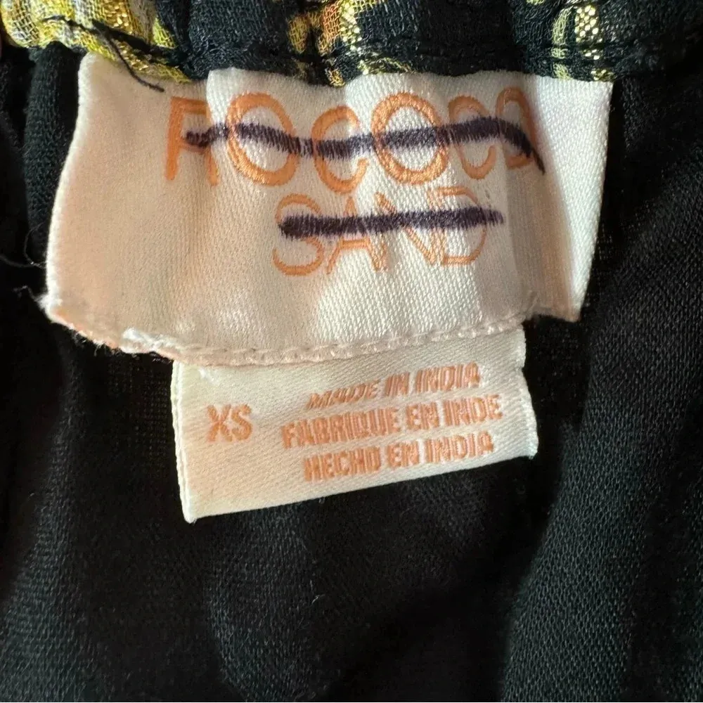 Rococo Sand Hana Printed Kaftan Maxi Dress Black Metallic Thread Size XS NWT - Image 13