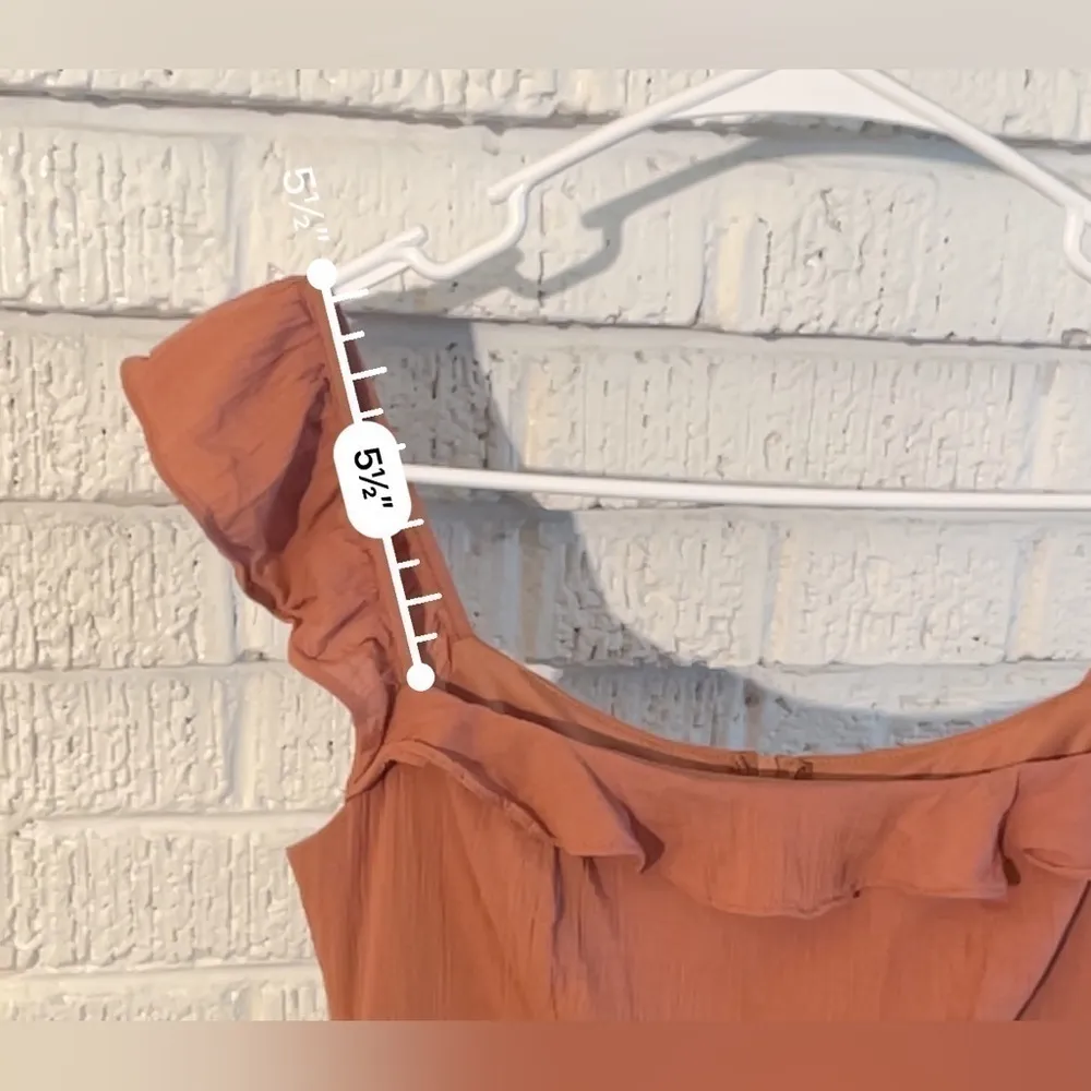 New B. Smart Women's Cinnamon Color Square Neck Ruffle Mini Dress Size XS - Image 6