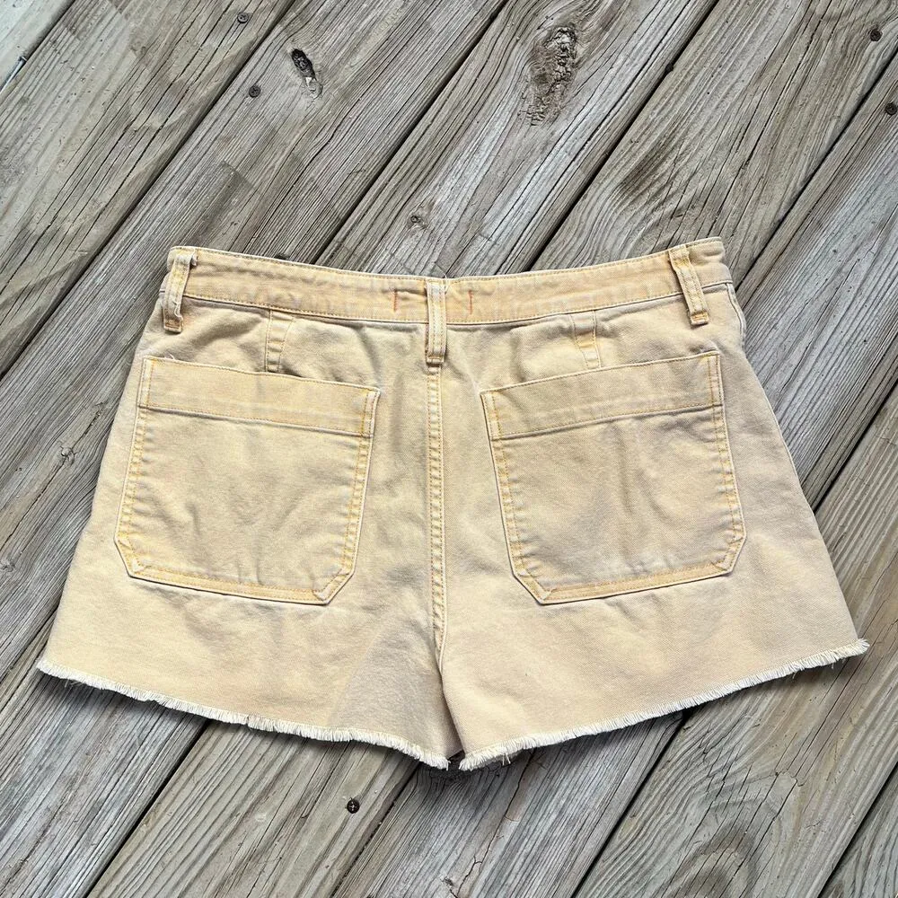 Madewell Women's Emmett Shorts Yellow Faded Size 30" - Image 2