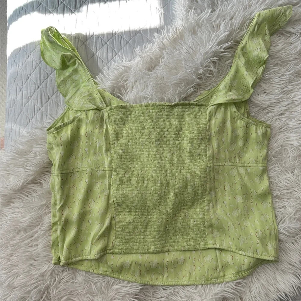 Free People Citrine Combo Ruffle Flutter Sleeve Top Size L - NWT - Image 6