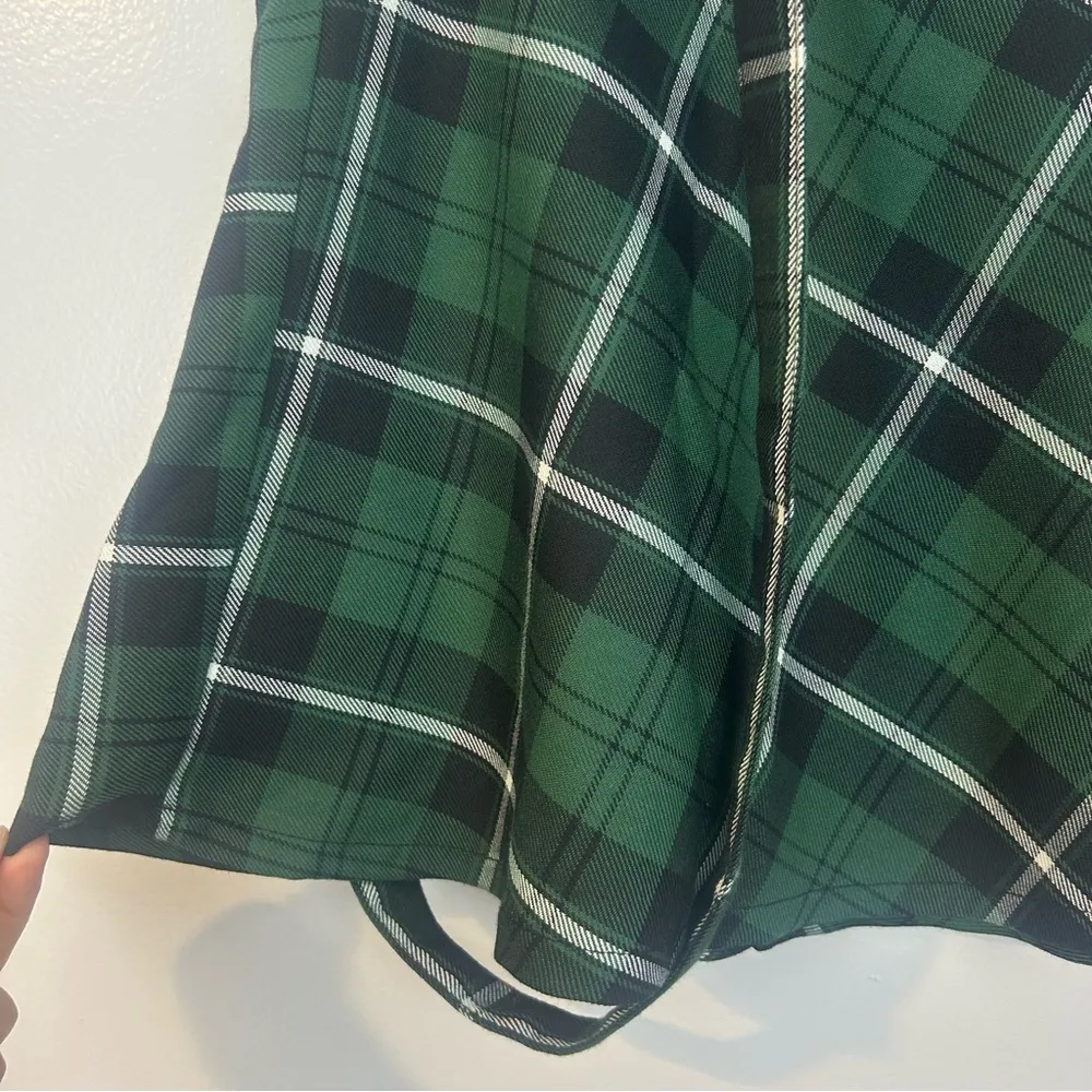 NWT Royal Bones Green Plaid Mini Skirt w/ Suspenders Hot Topic Size XL - Image 7