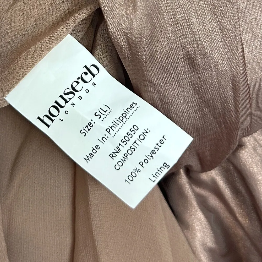 HOUSE OF CB Chaya Off Shoulder Dress in Hazelnut Size Small - Image 9