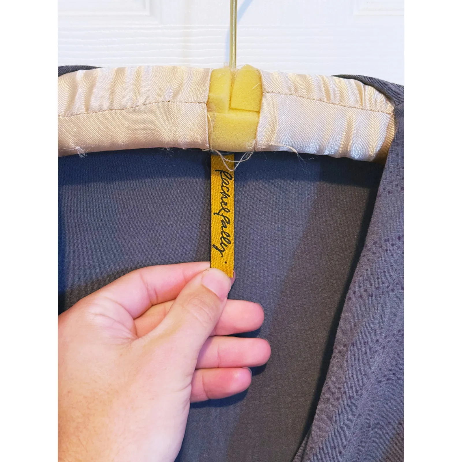 Rachel Pally Quiet Luxury Long Sleeve Midi Caftan Dress XS Gray Print Elegant - Image 5