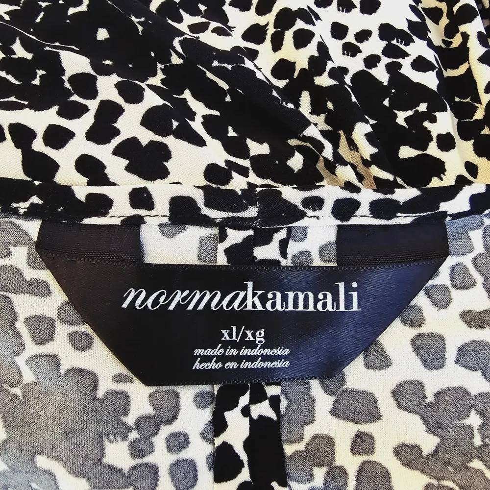 Norma Kamali Animal Print Knee-Length Ruched Black and White Dress Women Size XL - Image 10