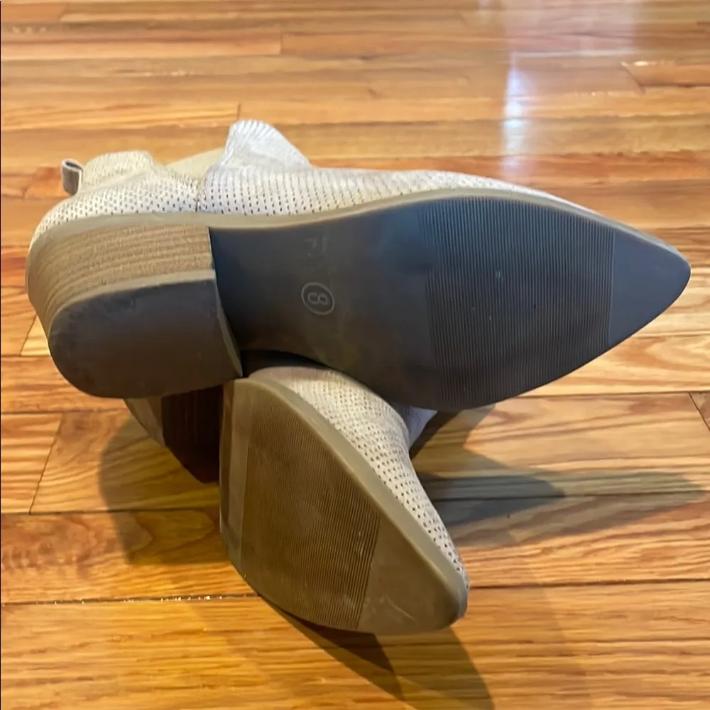 Taupe Suede Universal Thread Ankle Booties with Elastic Panels - Image 2