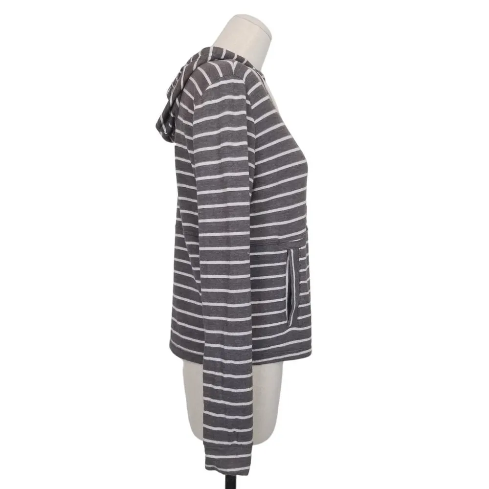 Marine Layer Double Knit Charcoal Gray Stripe Hoodie Sz Small - Image 5
