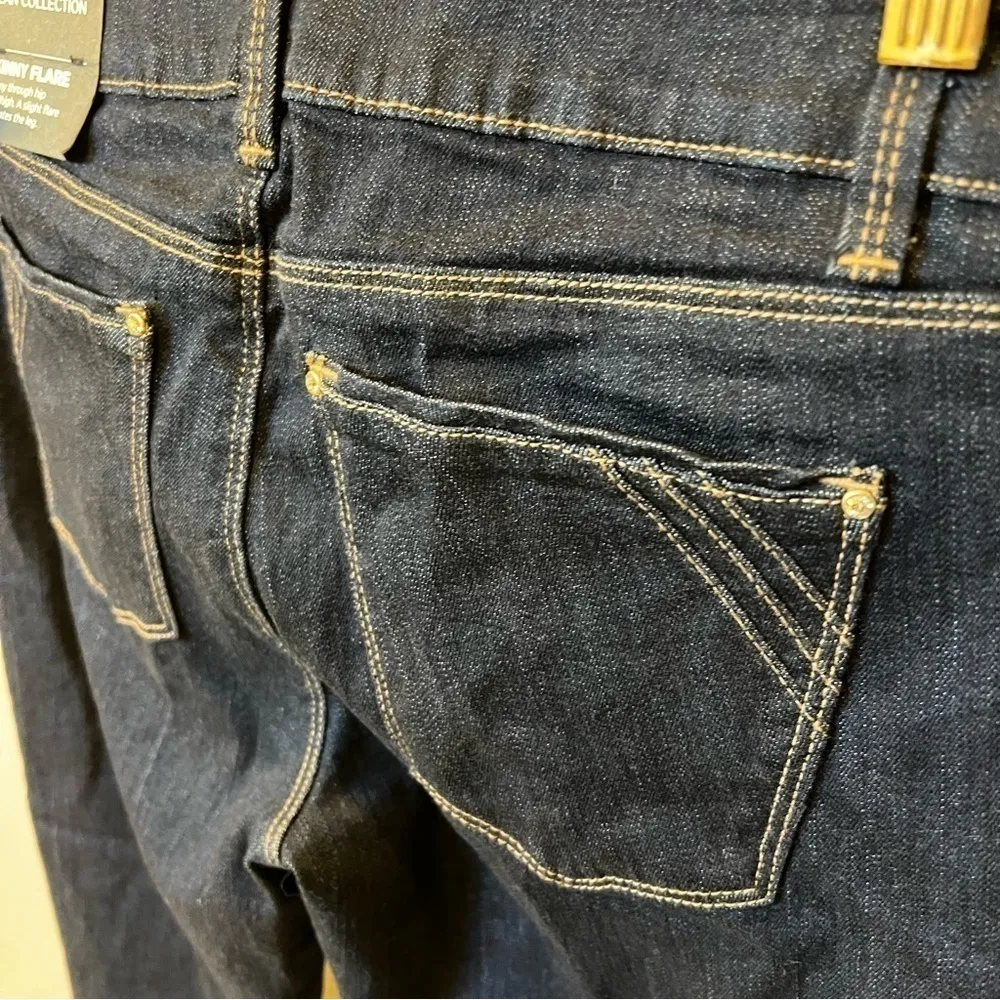 White House Black Market women’s skinny Flare Jeans, dark wash, NWT, size 6L - Image 13