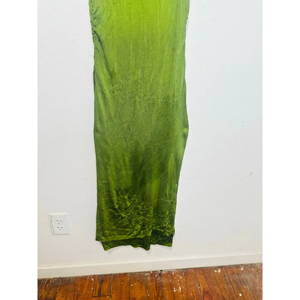 ATLEIN COLLECTIVE Green Crewneck Sleeveless Form Fitting Midi Dress Size Small - Image 6