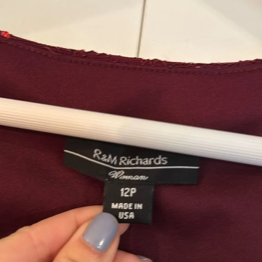 R&M Richard’s red sequin tiered sheath dress 12p special occasion - Image 4