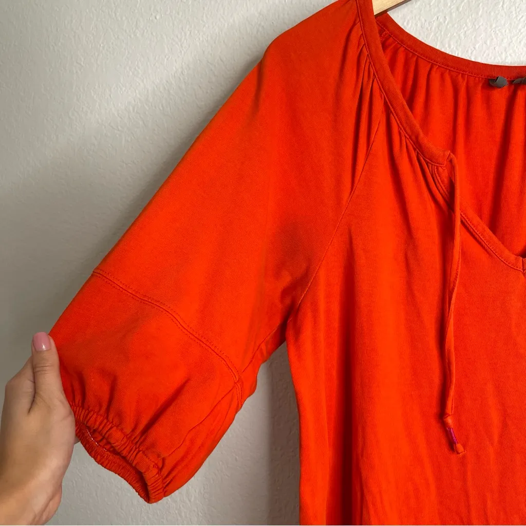 Anthropologie Dress Orange 3/4 Sleeve Shirt Dress Size Small - Image 6