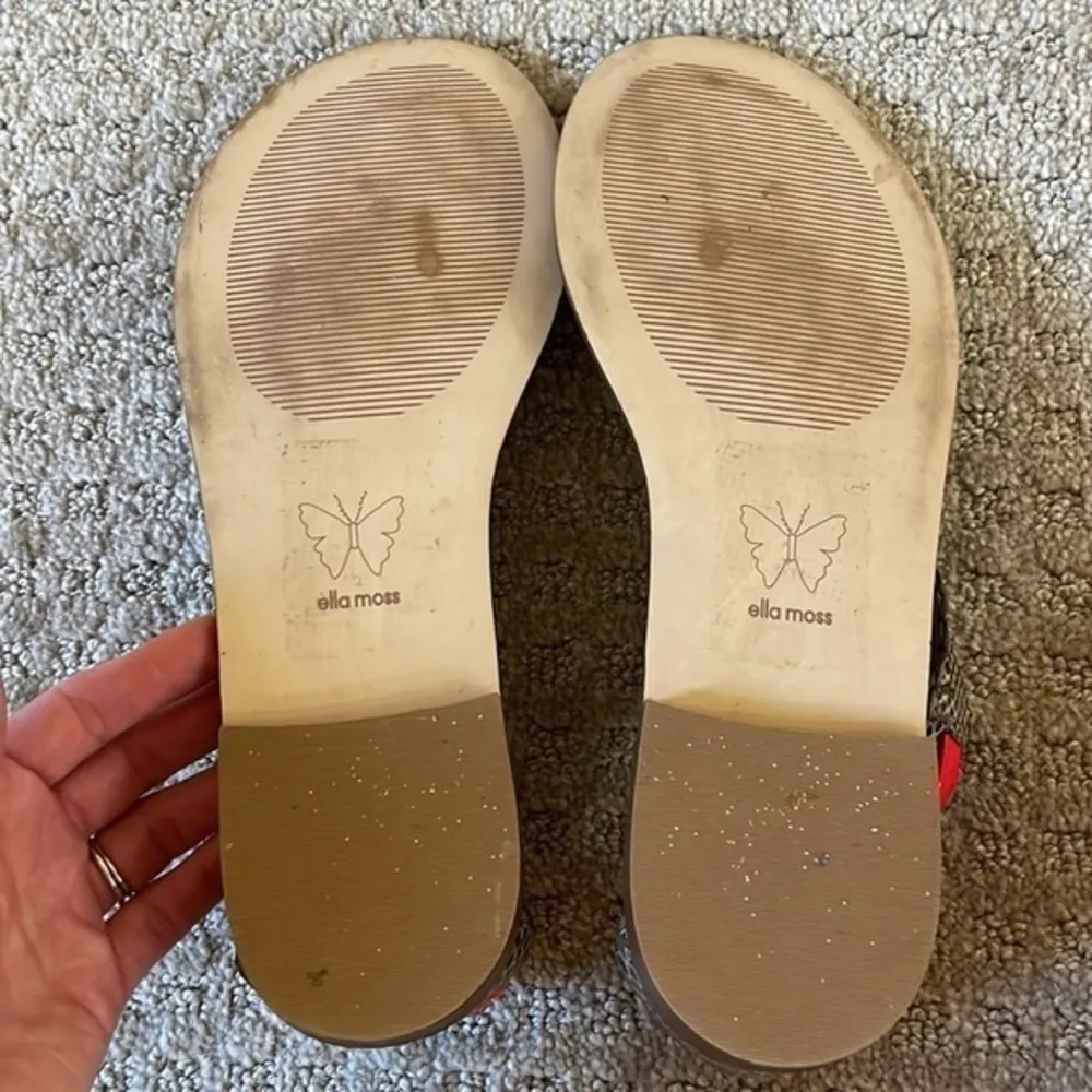 Ella Moss Snakeskin Sandals with Neon Pink Ankle Strap - Image 6