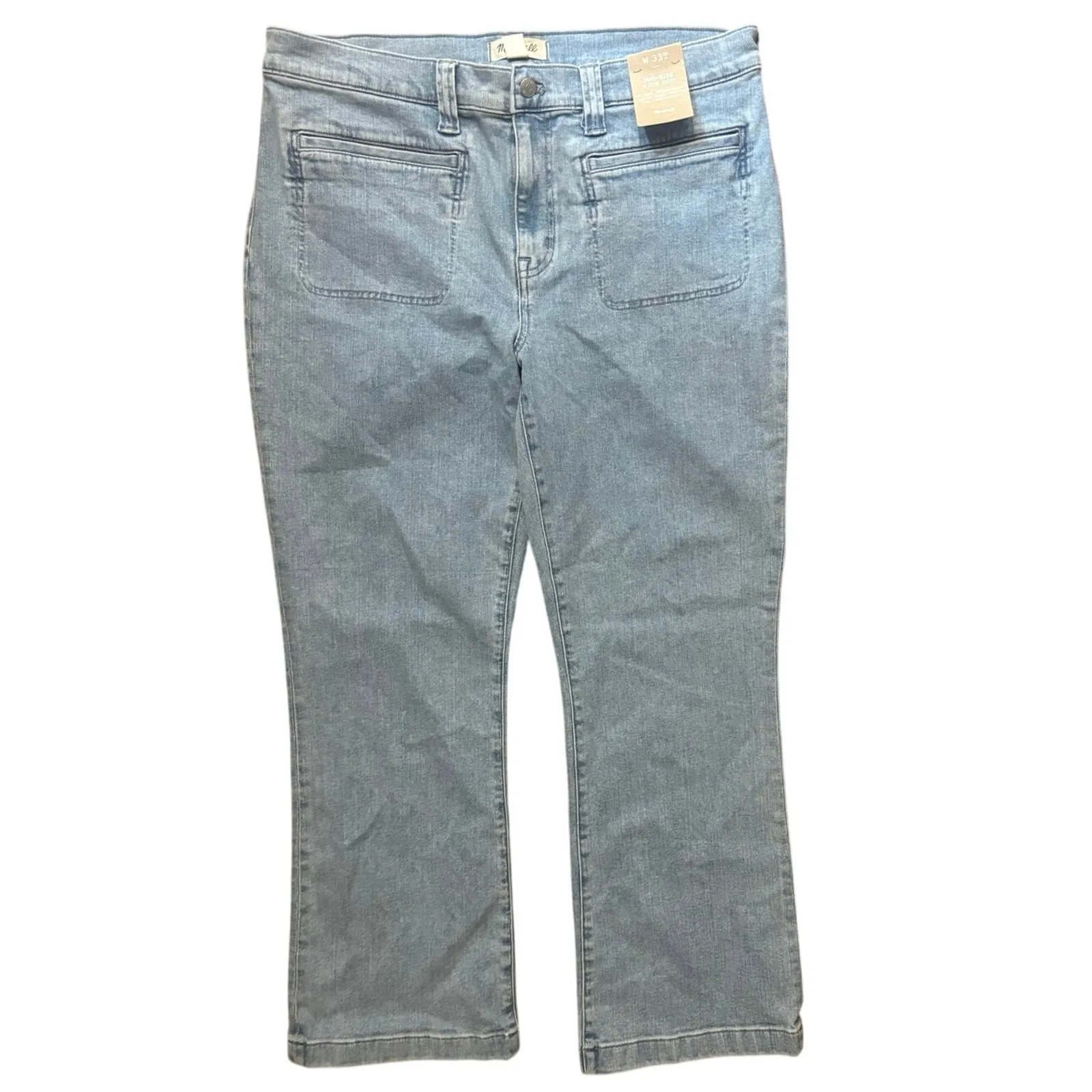 NWT Madewell Tall Kick Out Crop Jeans Penman Wash Size 33T - Image 4