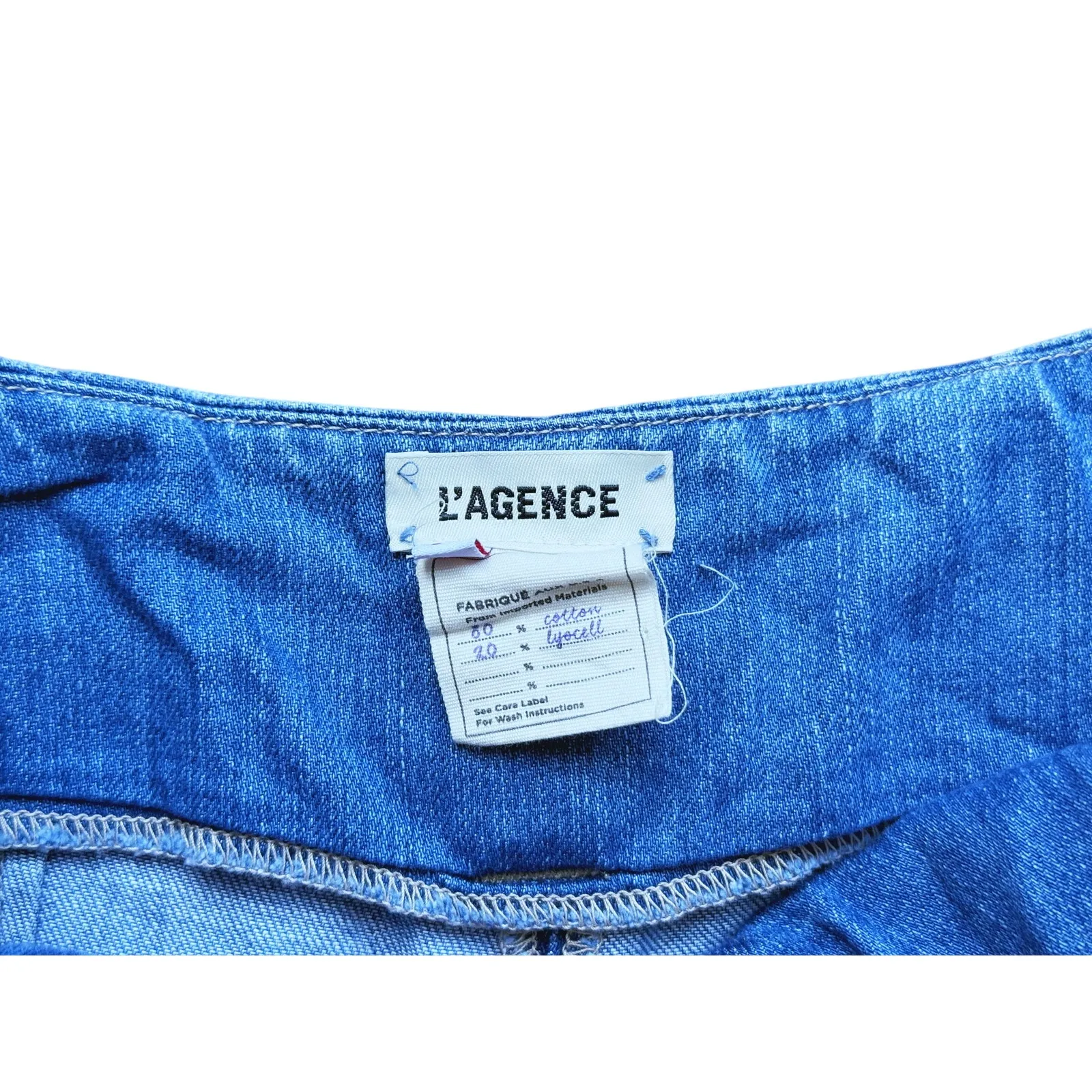 L’AGENCE French Girl Belted Paperbag Hi Rise Denim Shorts 24 Preppy Feminine - Image 5