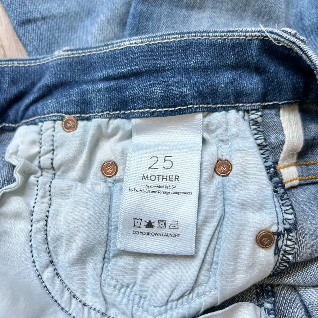 Mother High Waisted Looker Ankle Fray Jeans in Not Rough Enough Size 25 Blue - Image 9