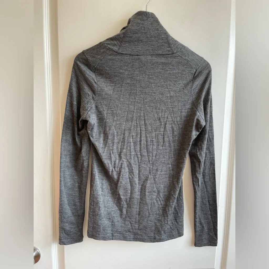 Ibex Womens Merino Wool Turtle Neck Top Base Layering Grey Size Small Gray - Image 2