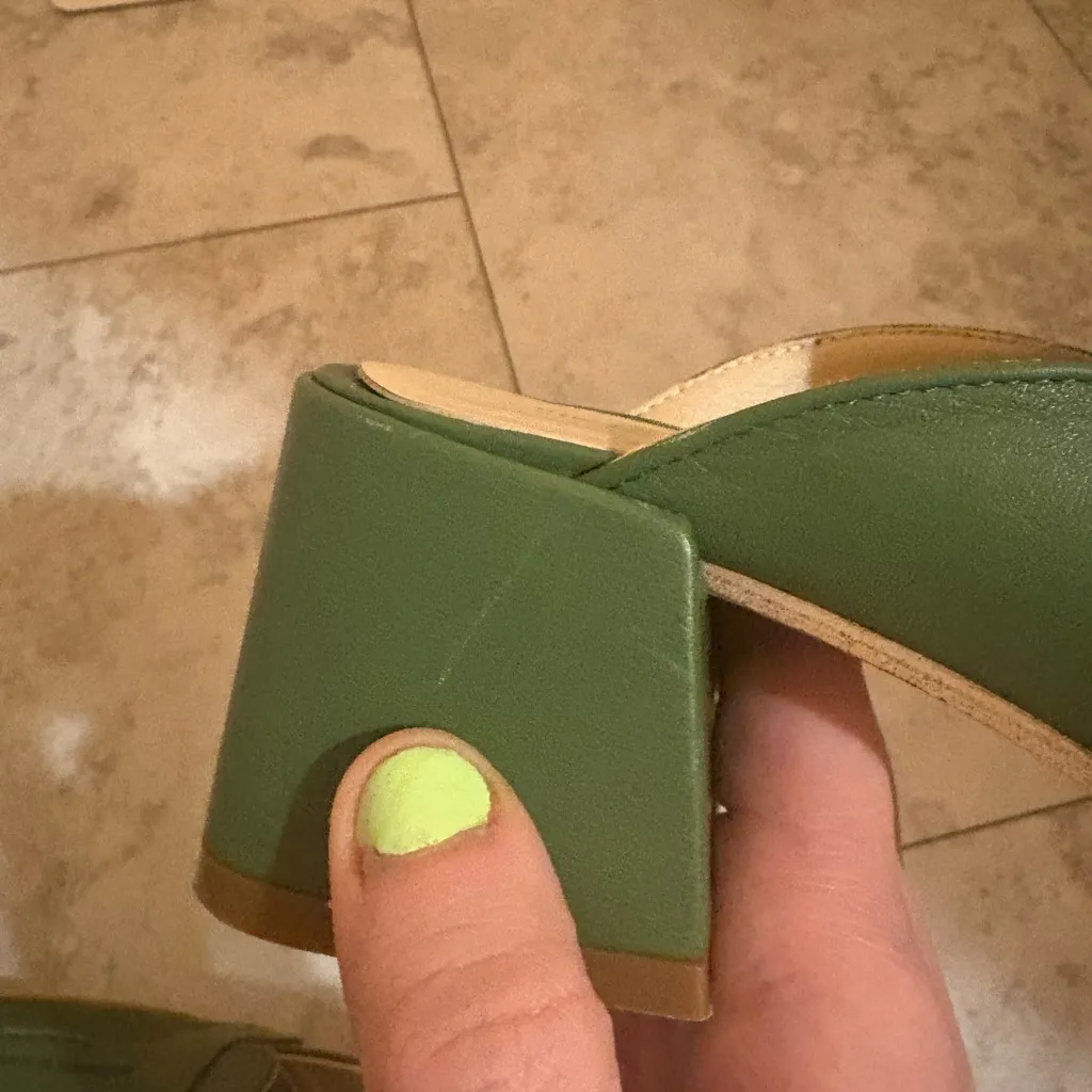 Intentionally Blank Prof Mules in Basil Size 5 - Image 10