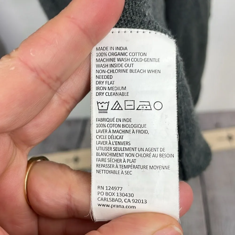 Prana Women's Gray Open Front Sweater waterfall front size Large - Image 10