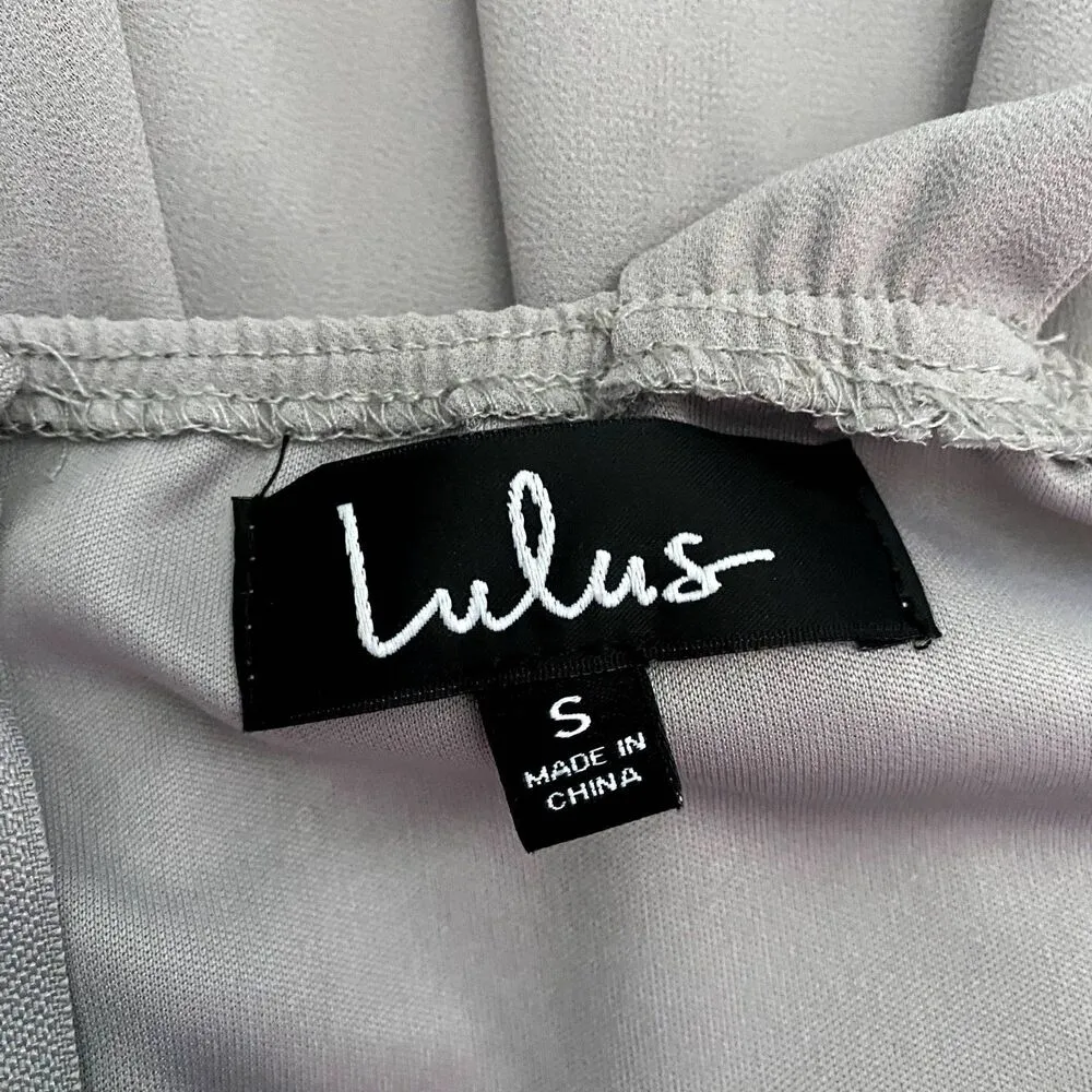 Lulus Forevermore Skater Dress Mini Halter Light Gray Bridesmaid Hoco Size Small - Image 6