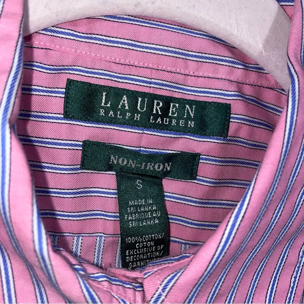 Lauren Ralph Lauren Stripe Easy Care Cotton Shirt Women S Non Iron Travel Office - Image 4