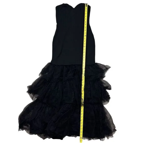 NWT Lulus Dramatic Fanatic Black Strapless Tulle Trumpet Maxi Dress Size S‎ - Image 6