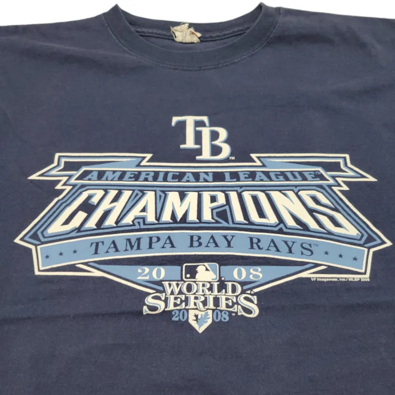 Tampa Bay Rays Shirt Size Medium 2008 MLB American League Champions Graphic Tee Unisex T-shirt - Image 3