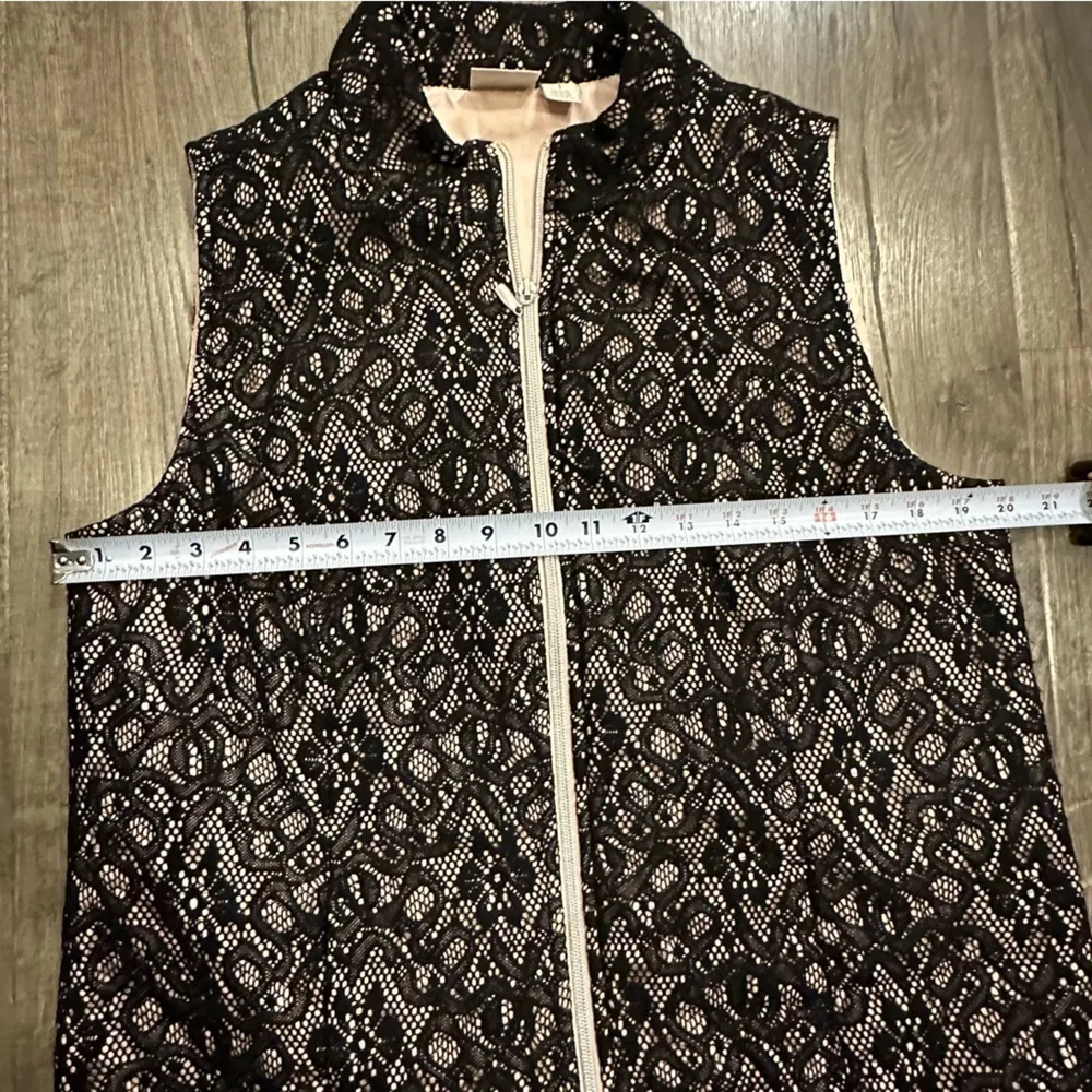 Zenergy By Chico's Women's M Sheer Vest Black Lace Light Pink Fairy Whimsigoth - Image 6