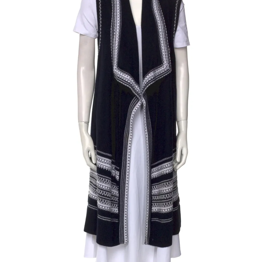 VINCE Textured Drape Front Cotton Sweater Vest Cardigan Sz. XS Excellent Cond! - Image 2