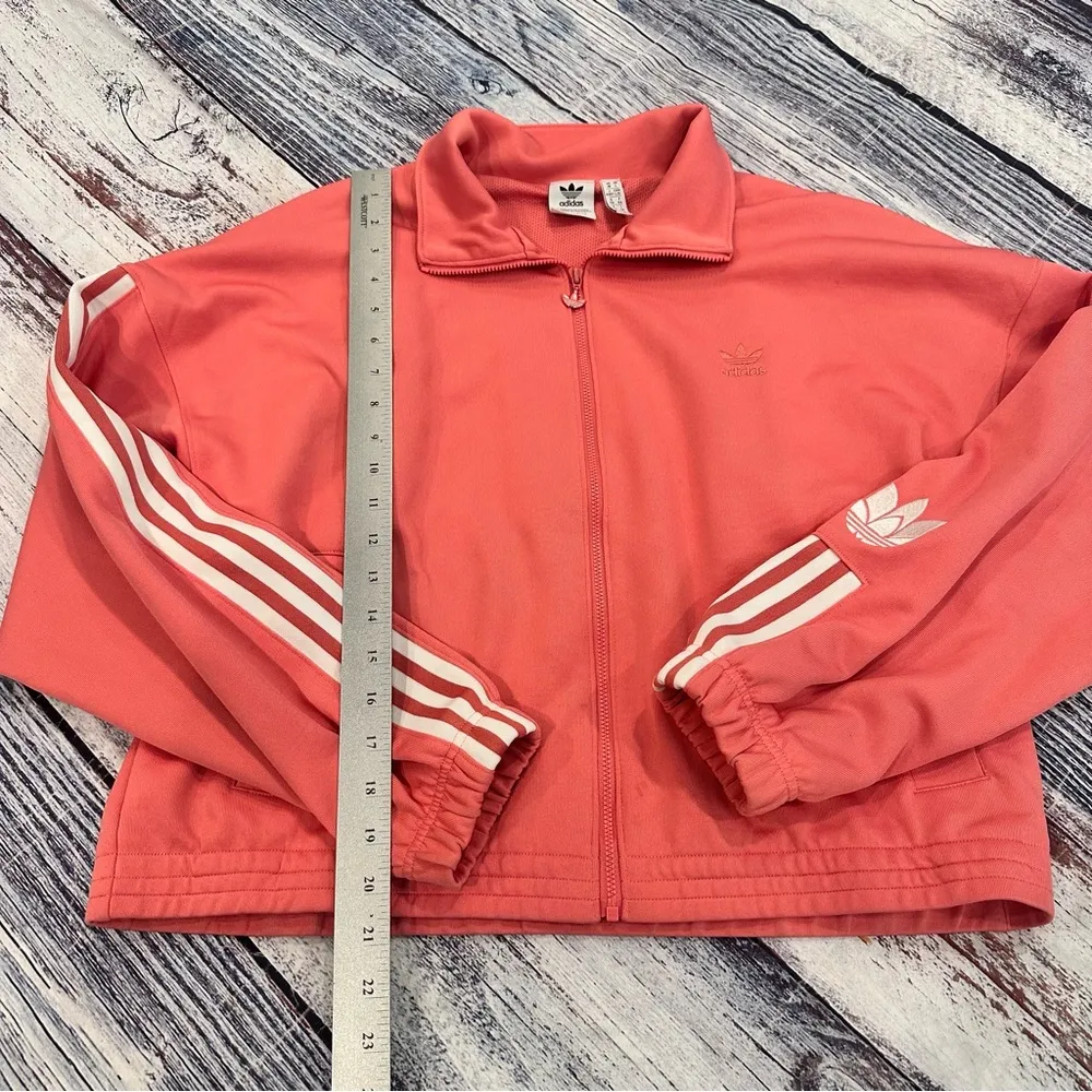 Adidas Adicolor 3D Trefoil Track Zip-Up Sweatshirt | Rose Pink - Image 9