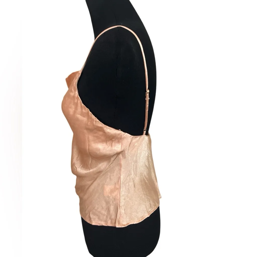 Cotton Candy Peach Satin Camisole White - Image 2