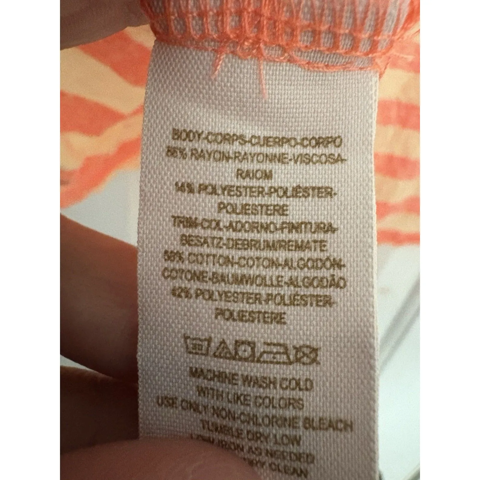 We The Free Free People Striped Tank Top XS Orange Yellow Floral Strap Boho - Image 5