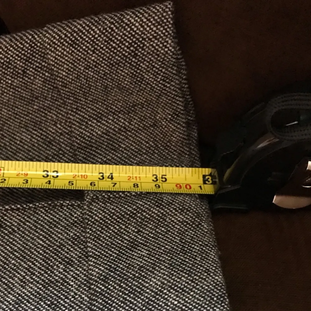 Daila Black/Gray Wool Pleated Boot Cut cuffed Pants Size 4P - Image 10