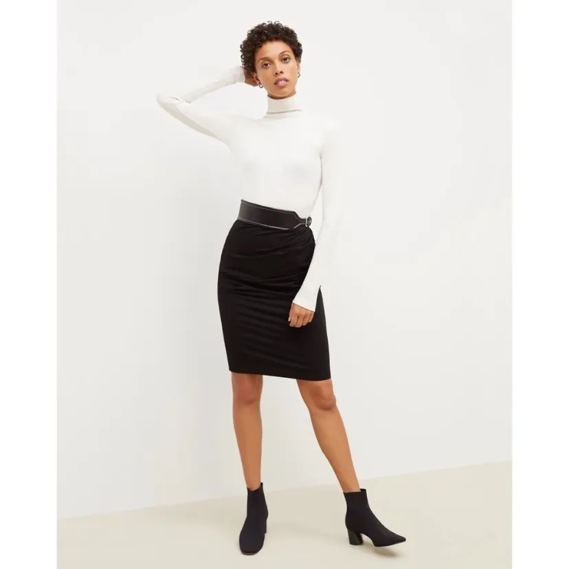 M.M. Lafleur The Soho Black Ruched Skirt size XL - Image 4