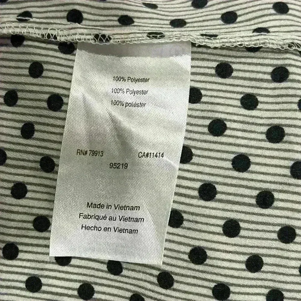 Motherhood Maternity Short Sleeve Shirt Black White Polka Dot Tunic Top Size M - Image 3