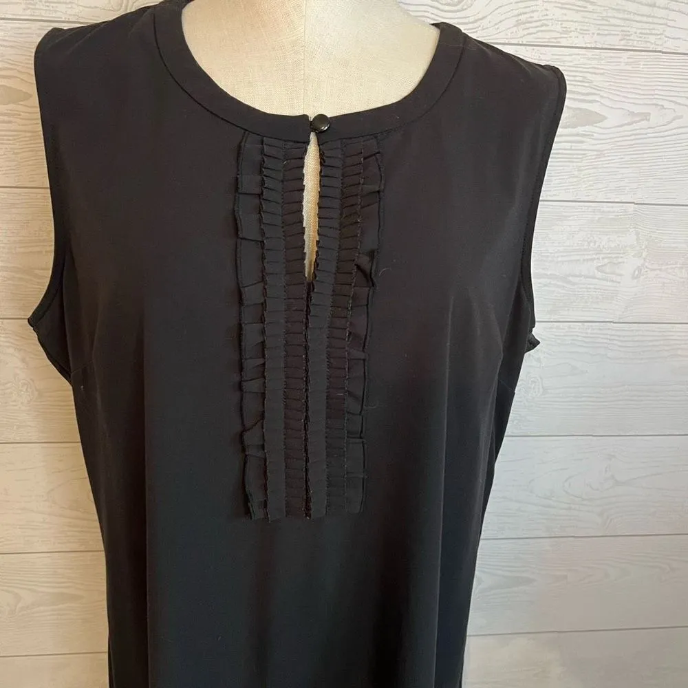 GAP Factory sleeveless black dress with ruffle detail Size XL - Image 2