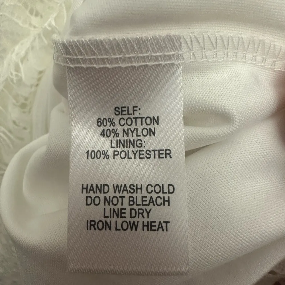 Lulus Remarkable White Sheer Lace Short Sleeve Mini Dress Size Small Bridal NWT - Image 6