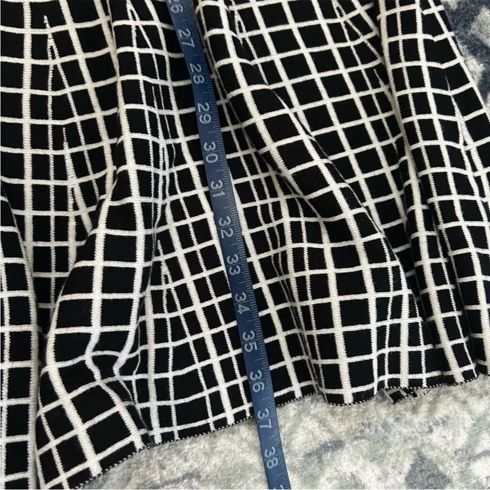 The Limited Checkered Windowpane Sweater Dress Drop Waist Stretch Knit Office - Image 12