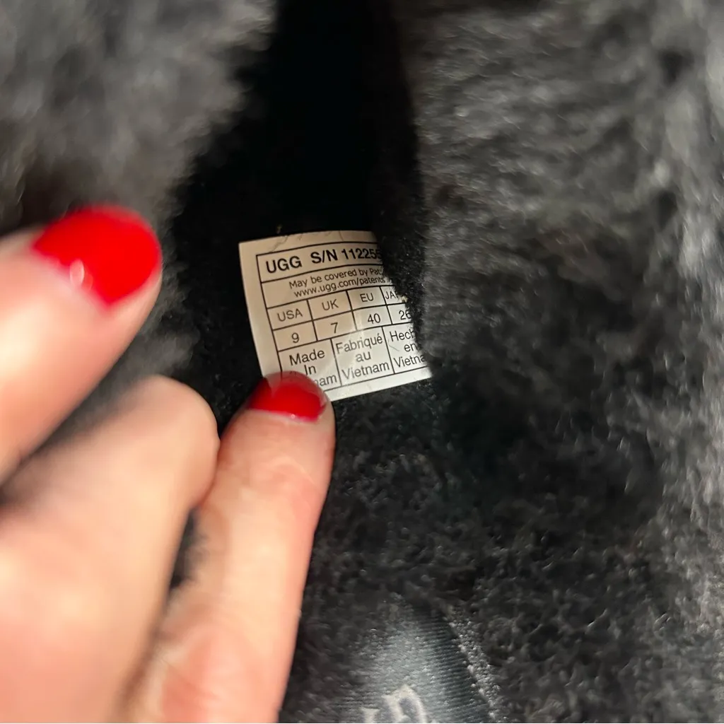 UGG Disquette Clog Platform Slip On Shoes Slipper Suede Sheepskin Collar Size 9 - Image 6