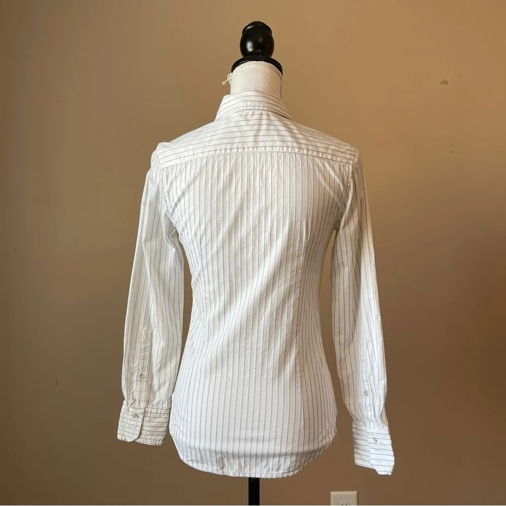 ZARA | Pinstriped Poplin Button Down Shirt Sz XS - Image 5