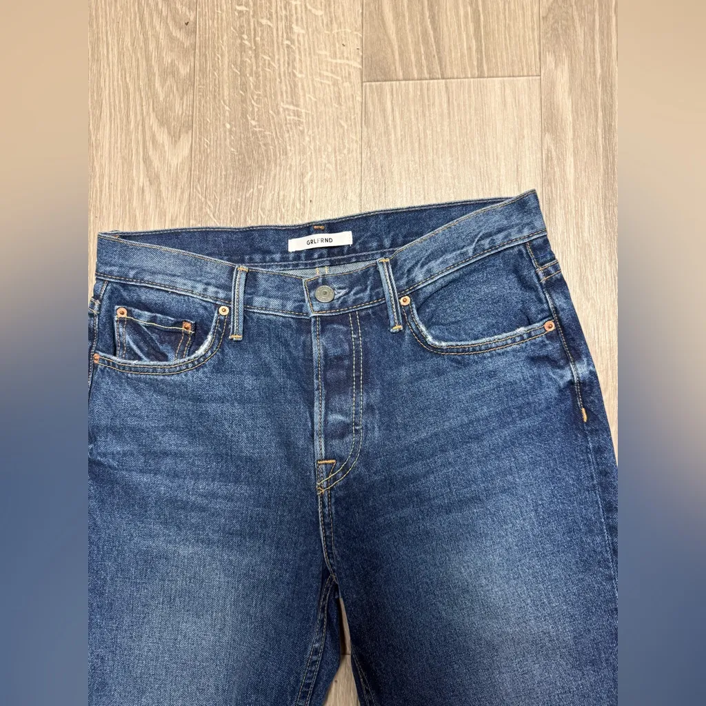 Grlfrnd Tatum mid rise current bootcut jeans frayed raw hem - Image 3