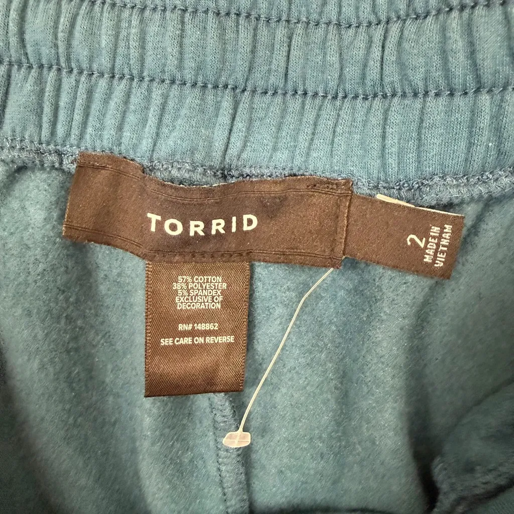 Torrid Blue Pull-On Wide Leg High Rise Pants - Size 18/20 (2) - Image 3